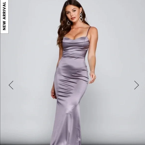red and pink dress Naomi Satin Dress: Red L